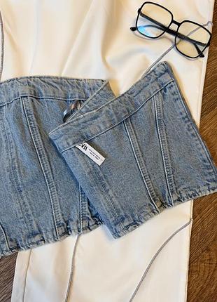 Джинсовий корсет zara 3