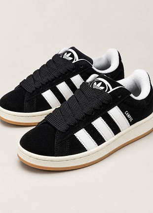 Кросівки adidas campus чорні натуральна замша