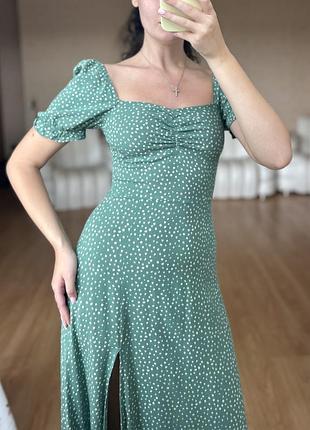 Сукня зелена з квітами 5