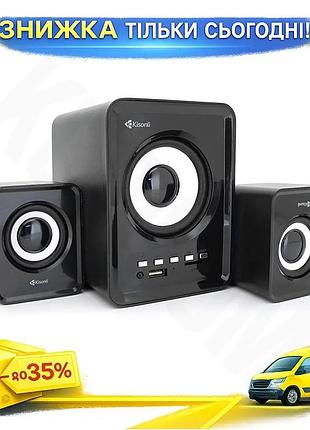 Ku колонки kisonli с universal fit сабвуфером 5w 2x3w bluetooth usb tf fm aux для музыки черные аудиос uni2l_k