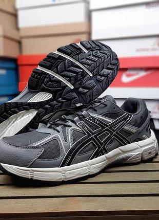 Зимові чоловічі кросівки asics gel-kahana 8 winter termo grey black асікс сірого з чорним кольорів термо