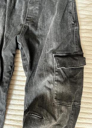 Джинси для підлітків zara карго чорні 4