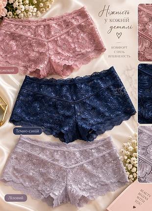 Шикарні стильні трусики шортики мереживні pretty secrets 24 розмір