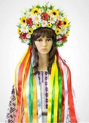 Венок украинский высокий с лентами зореслава (3-5 дней)