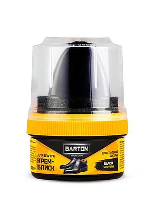 Крем-блеск для обуви barton с аппликатором черный 50мл