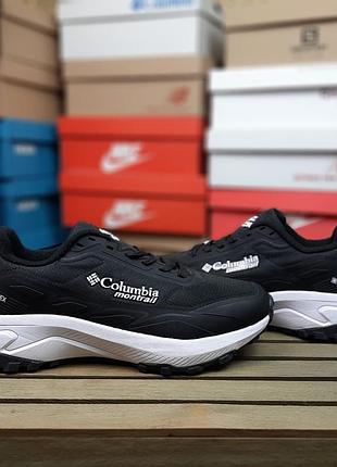 Зимние мужские кроссовки columbia montrail gore-tex termo black white термо черного с белым цветами