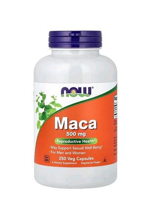 Харчова добавка мака 500 мг
now foods raw maca veg capsules 250 cap.