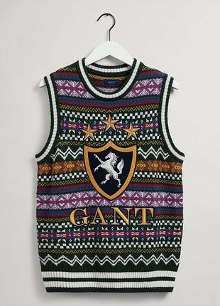Чоловіча шерстяна жилетка безрукавка gant size l