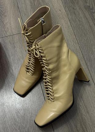 Ботінки, черевики, ботильйони  zara, натуральна шкіра
