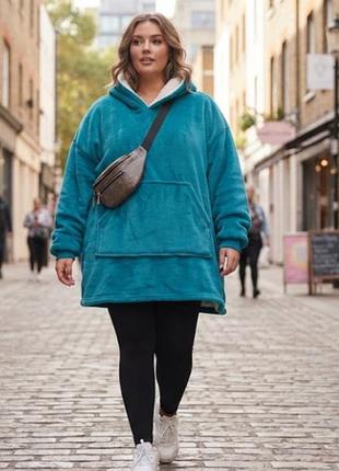 Худі-плед оверсайз / худі-ковдра sienna home collection (розмір plus size)