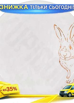 Ku набор керамических тарелок universal fit bunny 4 штуки белые с золотом для сервировки стола посуда uni2l_k