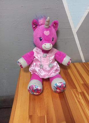 М'яка іграшка єдиноріг яскраво-рожевого кольору від бренду build-a-bear workshop серія candy hearts unicorn, великий біля 47 см,