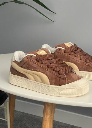 Кроссовки женские puma suede xl crush preserves beige brown
