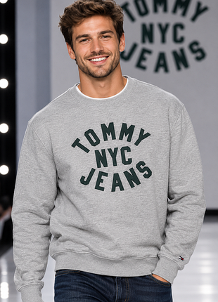 Світшот tommy jeans сірий 100% бавовна розмір l