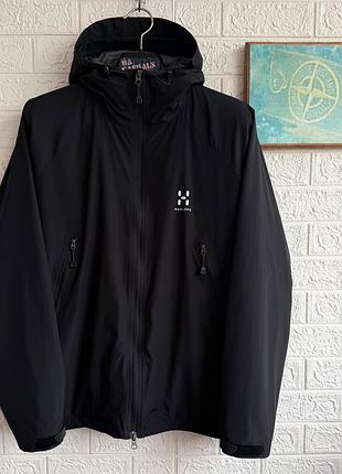 Вітровка haglofs gorpcore outdoor на мембрані windstopper чорна чоловіча рl осіння куртка трекінгова