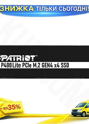 Ku твердотільний накопичувач ssd universal fit 1tb patriot p400 lite pci-e 4.0 x4 m.2 2280 для комп'ют uni2l_k