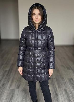 Теплий подовжений пуховик zara