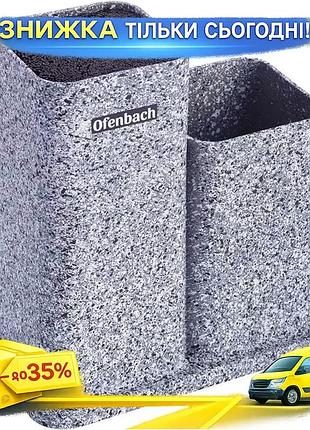 Ku подставка для ножей universal fit ofenbach grey marble двойная для хранения и сушки кухонных ножей uni2l_k