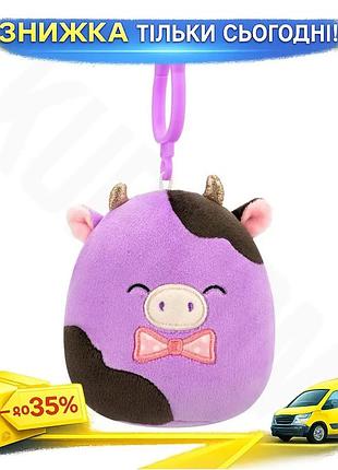 Ku мягкая игрушка на universal fit клипсе squishmallows коровка олексе 9 см для детей от 3 лет сквиш и uni2l_k