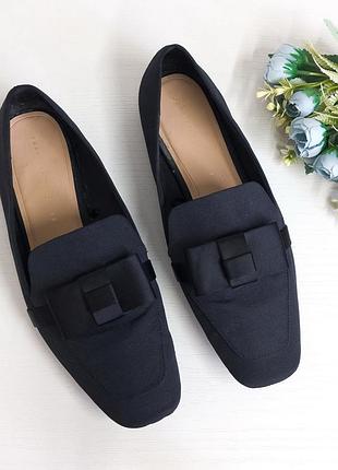 Туфлі лофери чорні з квадратним носком, zara.