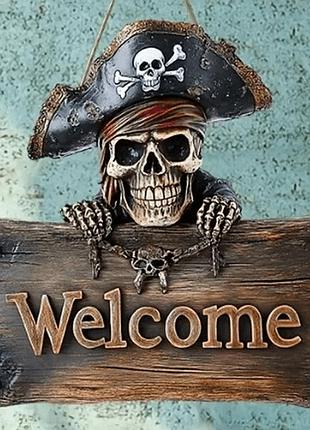 Табличка 2d welcomе 20х20см вхід на пірат. вечірку. тип2