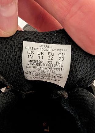 Ботинки детские merrell moab speed 2 mid a/c waterproof, 32 10