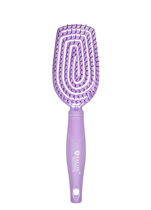 Щетка для волос массажная продувочная salon professional с нейлоновой щетиной 98291, purp пурпурный