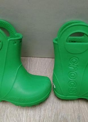 Crocs дитячі гумові чоботи зелені 2