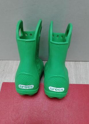 Crocs дитячі гумові чоботи зелені 3