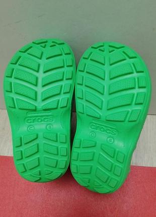 Crocs дитячі гумові чоботи зелені 5