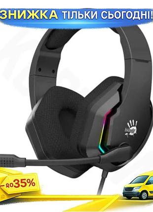 Ku ігрові навушники bloody universal fit g260p black з мікрофоном підсвічуванням 7 кольорів 3,5 мм usb uni2l_k