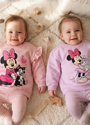 Свитшоты с начесом и принтом minnie mouse 80 р. цвет розовый и пемсик, 85 грн. шт