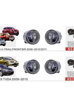 Фари дод.модель nissan tiida 2009-10/murano 2009-12/x-trail 2008-10/ns-373/h11-12v55w/ел. дріт