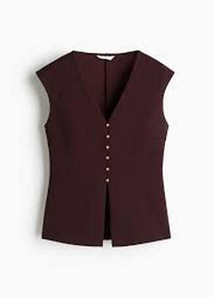 Жилет h&m із трикотажу інтерлок бордовий , р. s
