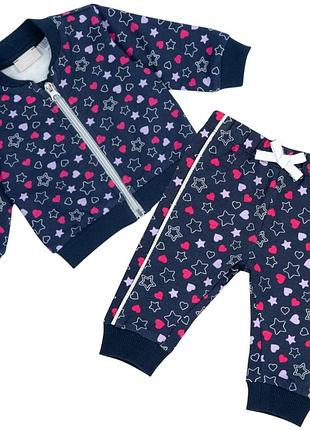 Утепленный спортивный костюм chicco blue hearts