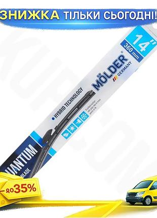 Ku гібридна щітка склоочисника universal fit molder quantum 14 дюймів 360 мм для автомобілів. uni2l_k