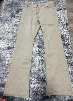 Жіночі бежеві брюки бавовна new look великий розмір 12/l/40