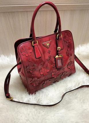 Эксклюзивная кожаная оригинал на сумка prada