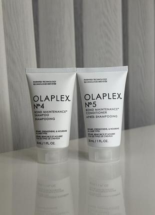 Набір мініатюр olaplex шампунь no. 4 bond maintenance shampoo та кондиціонер no. 5 bond maintenance conditioner 30 ml