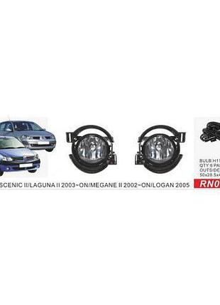 Фары доп.модель renault logan 2005/scenic ii/laguna ii /megane ii/rn099b/h11-12v55w/эл.проводка