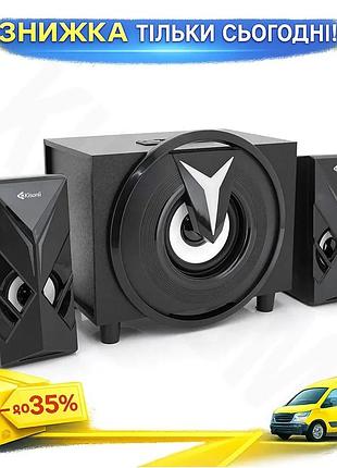 Ku колонки kisonli с universal fit сабвуфером 5w+2x3w для прослушивания музыки usb bluetooth fm aux le uni2l_k