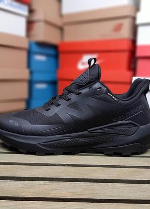 Зимние мужские кроссовки salomon elixir activ gore-tex termo black саломон черного цвета термо