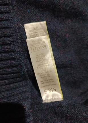 Стильная темно-синяя теплая кофта на молнии m&amp;s (wool стрижка) 5