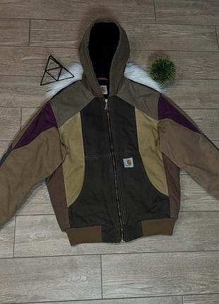 Куртка carhartt detroit jacket  reworked patchwork jacket vintage work jacket