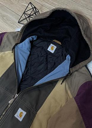 Куртка carhartt detroit jacket  reworked patchwork jacket vintage work jacket 5