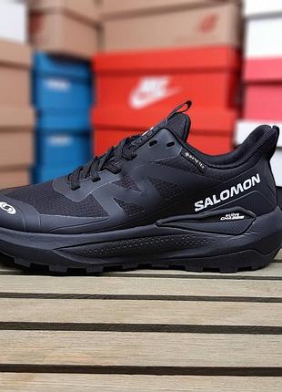 Зимние утепленные мужские кроссовки salomon elixir activ gore-tex winter termo black white саломон черного с белым цветов термо