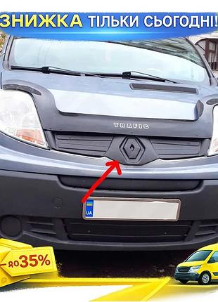 Зимняя накладка на решетку для renault trafic 2007-2015 матовая дефлектор для защиты от снега и льда ku-22