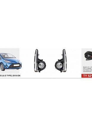 Фары доп.модель toyota yaris 2018-20/ty-521a/h11-12v55w/эл.проводка