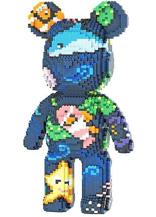 Конструктор magic blocks у вигляді ведмедика bearbrick "акваріум"