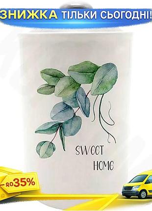 Ku банка для сыпучих universal fit продуктов sweet home флора 950мл керамическая емкость для хранения uni2l_k